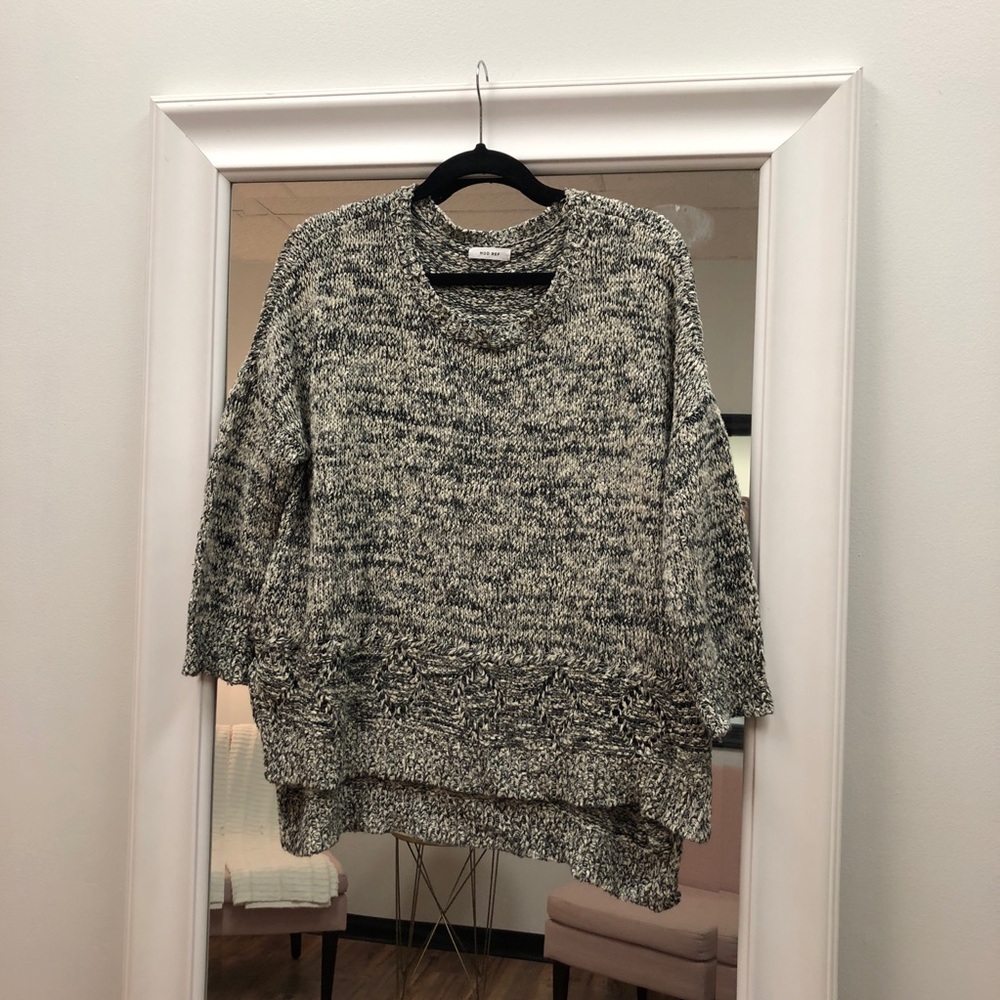 Soft black and beige patterned sweater